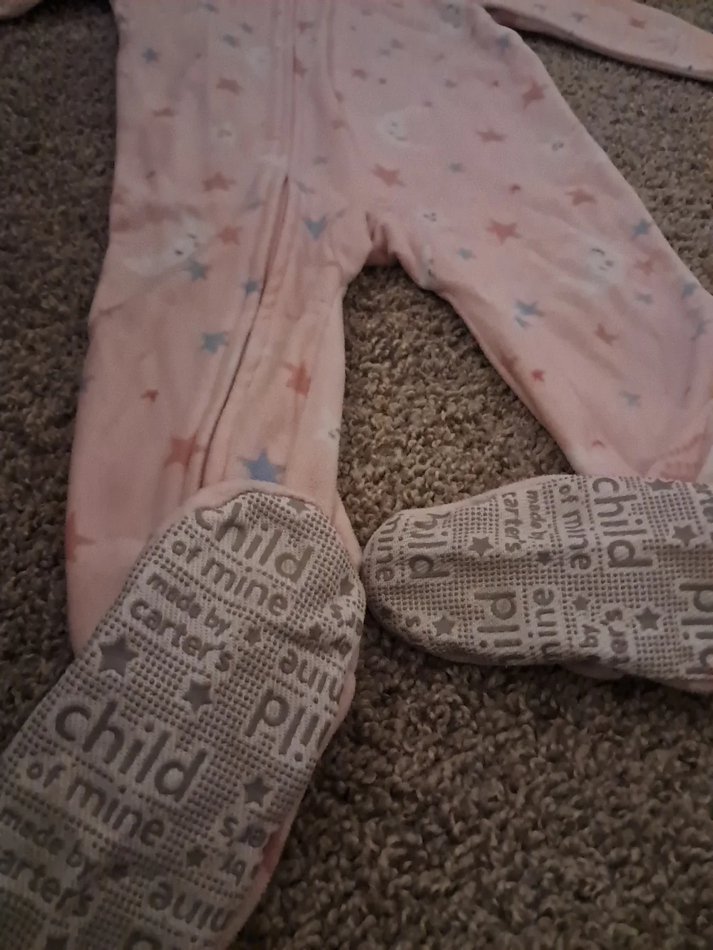 Carter's Pink Moon & Star Footed One-Piece Pajamas